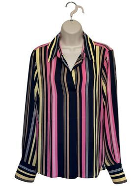 Tommy Hilfiger Striped Long Sleeve Popover Shirt Sz M